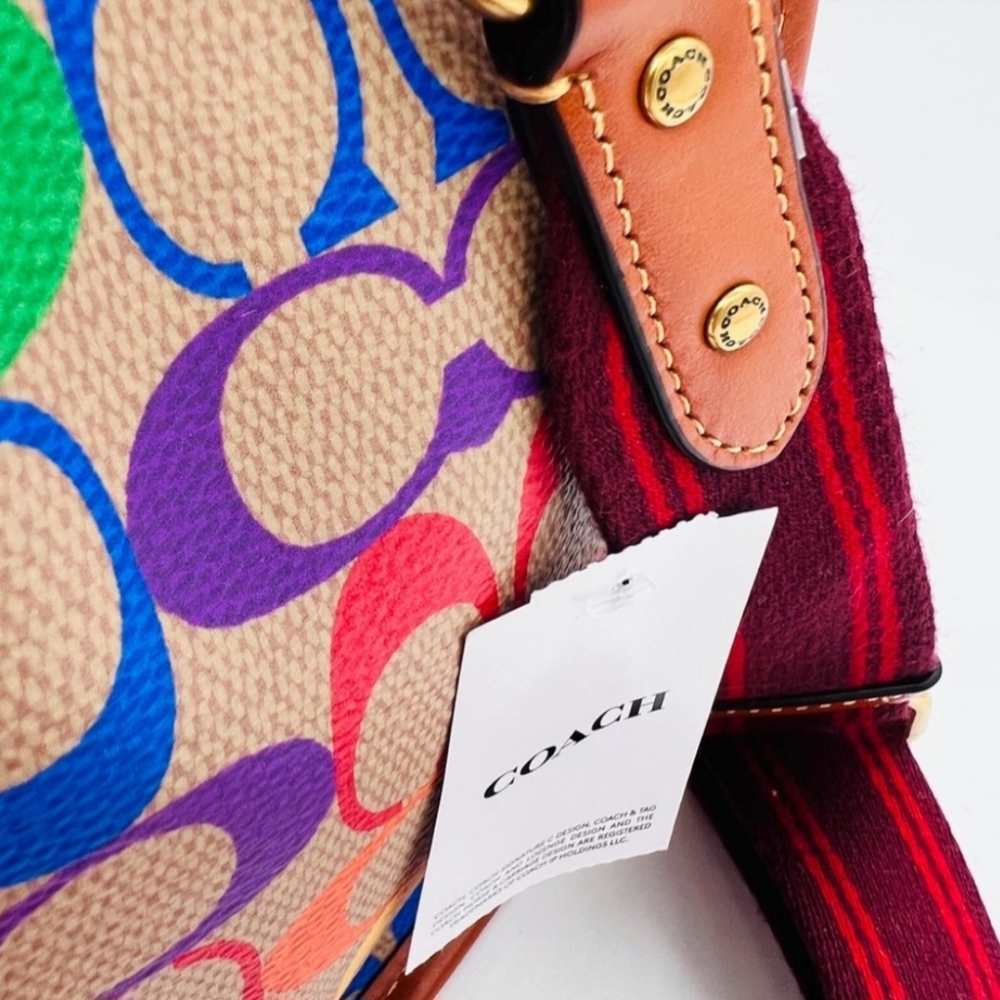 Coach Bags Field Tote 22 Rainbow Signature Canvas Pride Collection - Picture 3 of 15